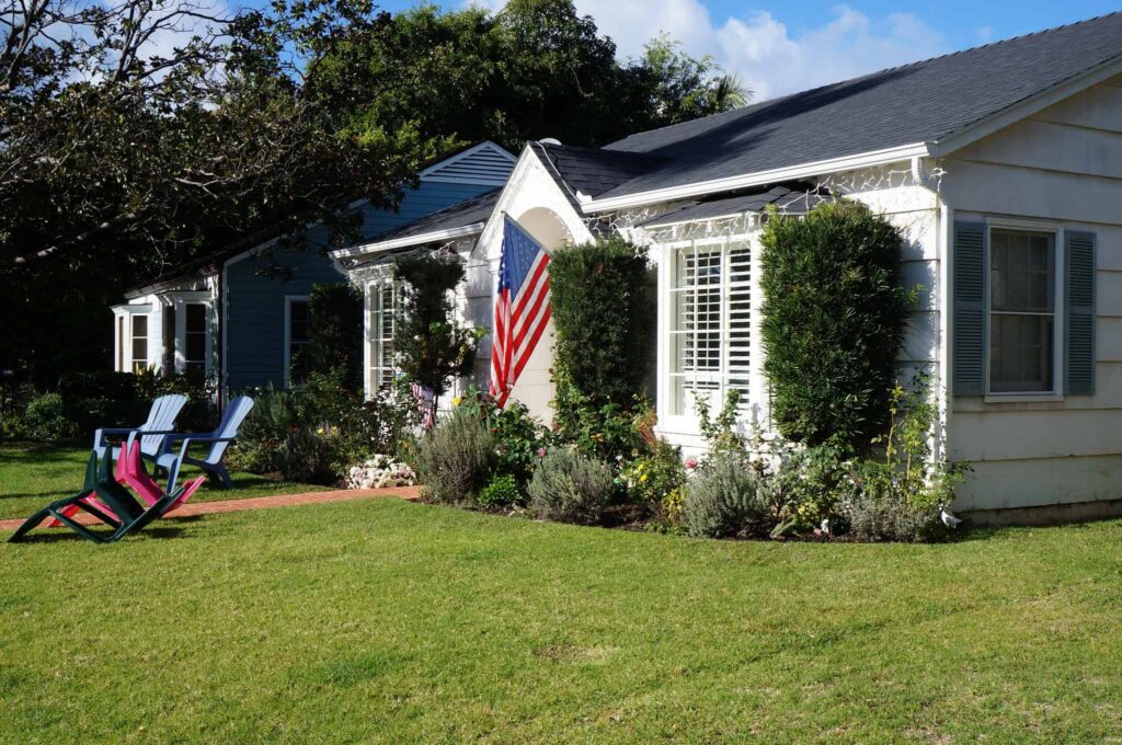 House with American Flag 