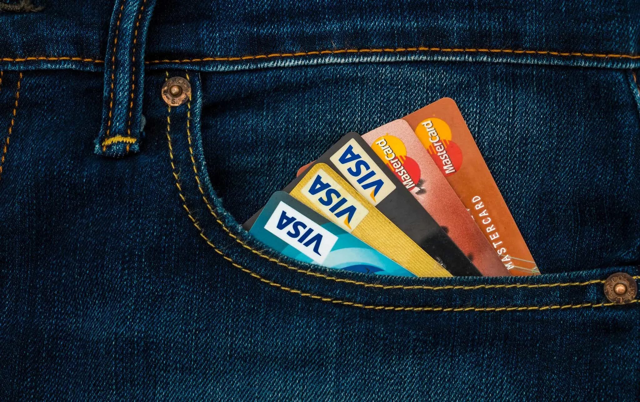 Credit cards in jeans' pocket