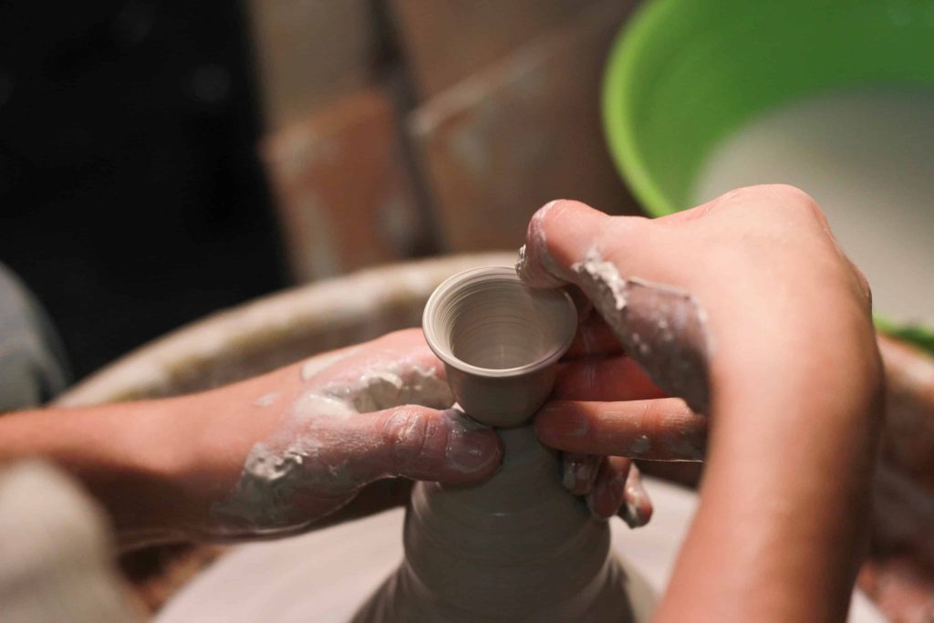 Making pottery to sell