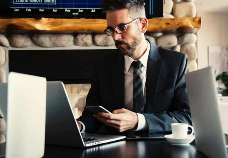 Man working on his laptop