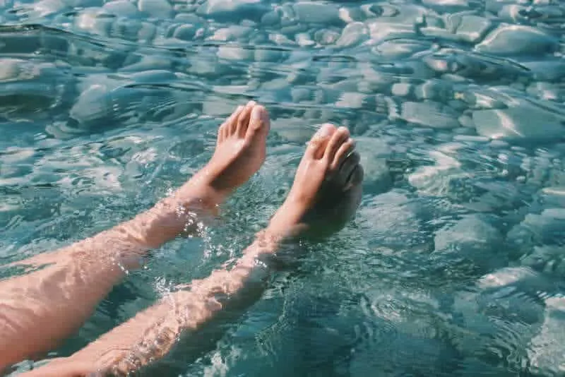 feet in the sea