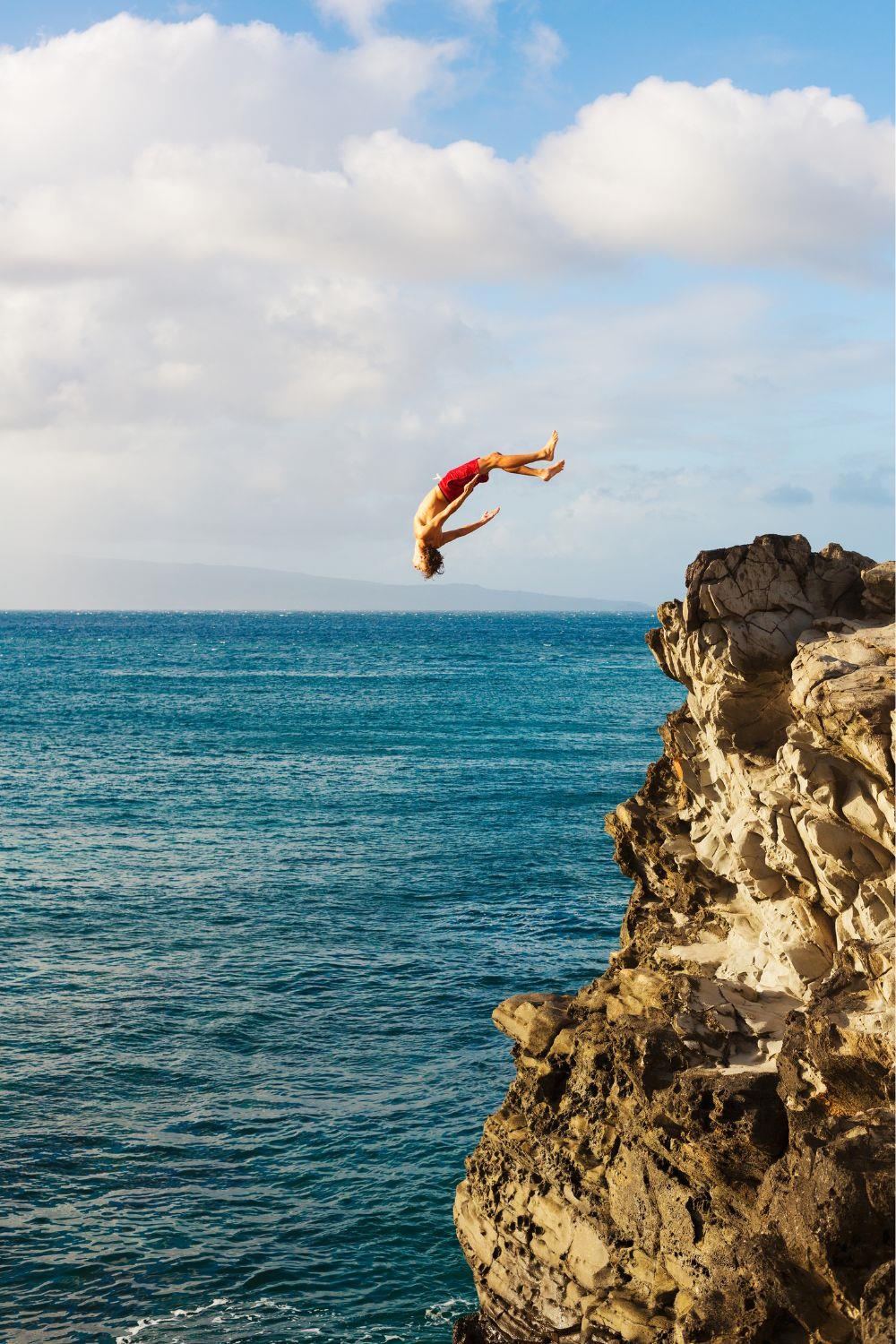 Image via Canva - cliff diver 2