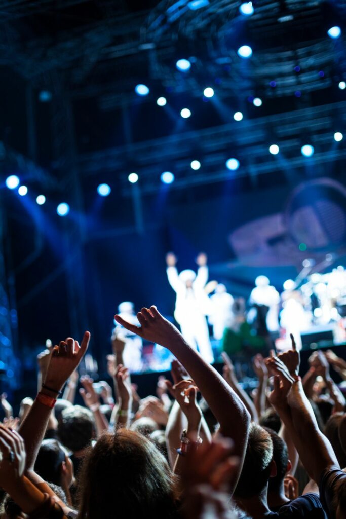 Image via Canvas - concert fans raising hands