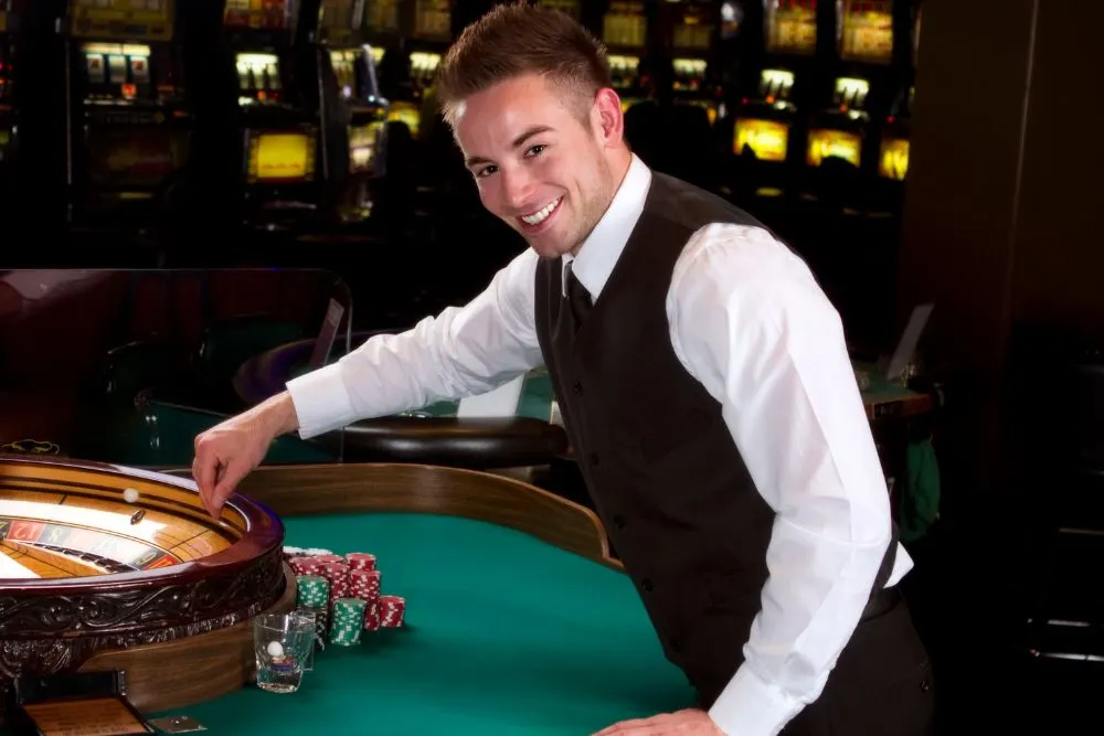 Image via Canvas - roulette dealer smiling